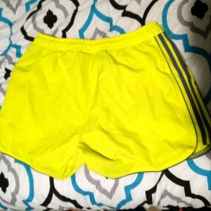 Bcg yellow and silver exercise shorts Large
